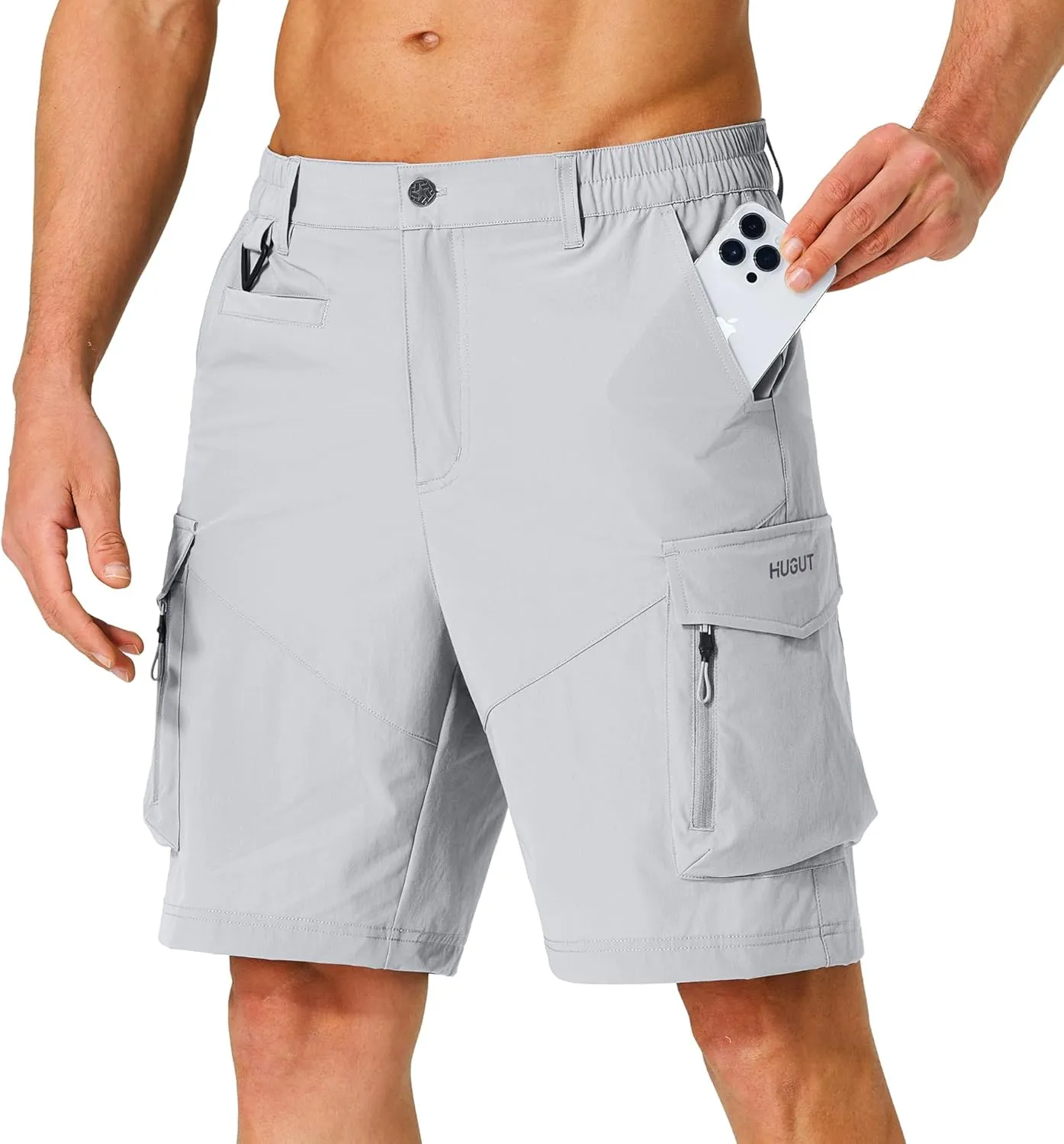 Men's Hiking Cargo Shorts Quick Dry Lightweight Travel Shorts with Multi Pockets for Fishing Camping Golf