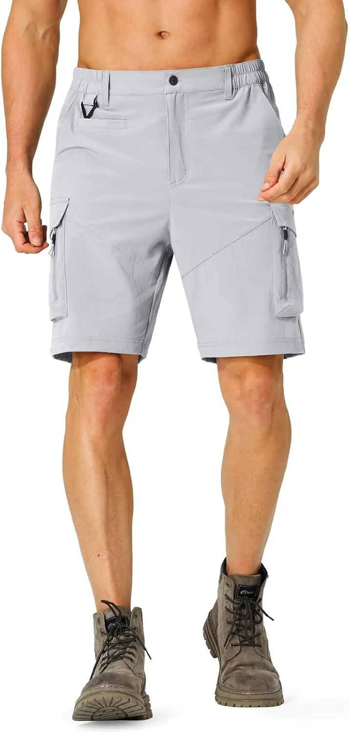 Men's Hiking Cargo Shorts Quick Dry Lightweight Travel Shorts with Multi Pockets for Fishing Camping Golf