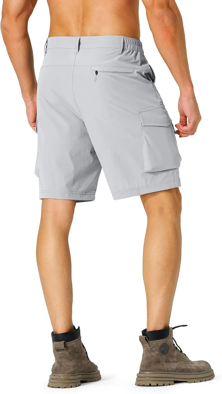 Men's Hiking Cargo Shorts Quick Dry Lightweight Travel Shorts with Multi Pockets for Fishing Camping Golf