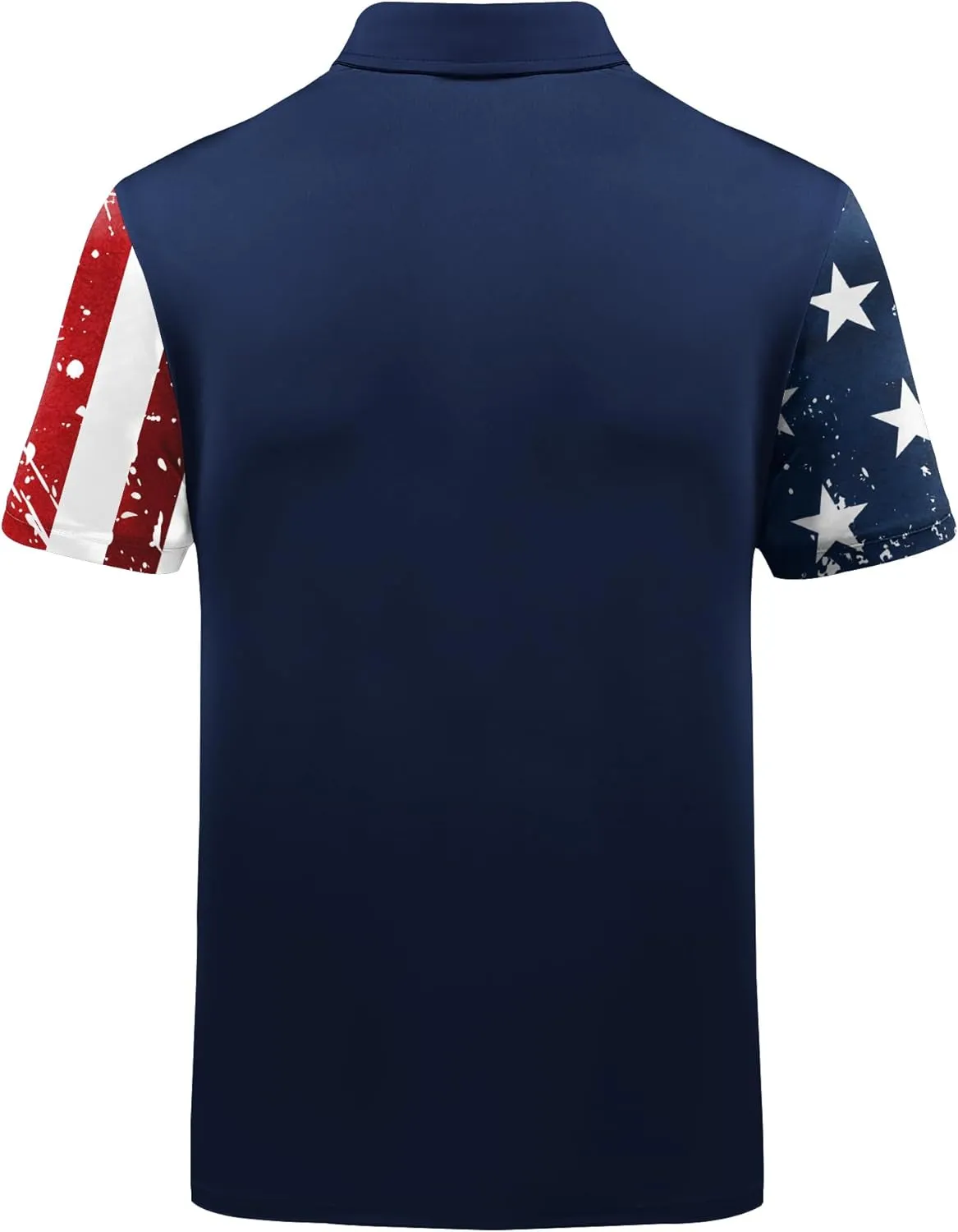 Men's Patriotic Polo Shirts Moisture Wicking Short Sleeves 4th July American Flag Golf Tennis Shirt Casual T-Shirt