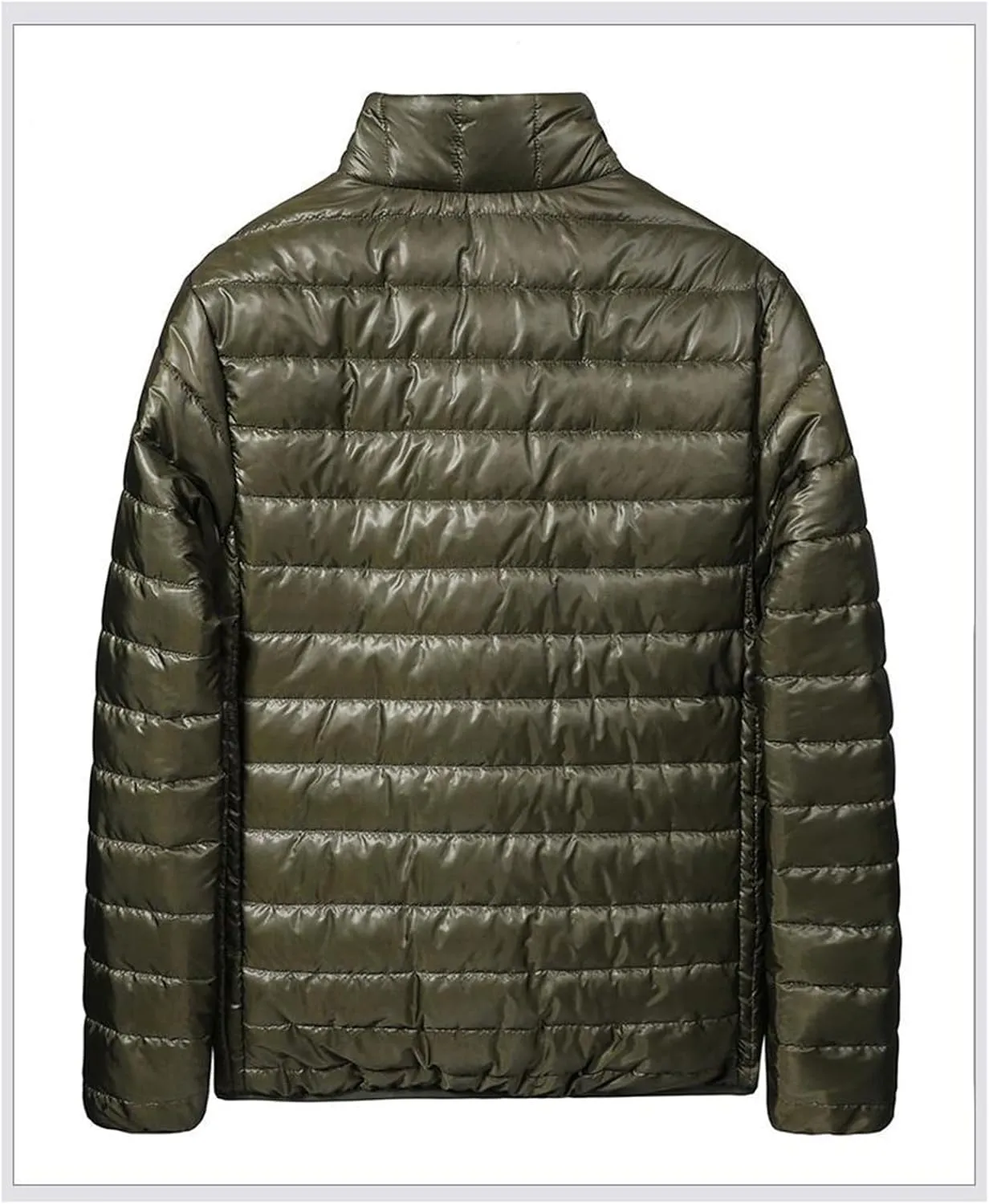 Mens Puffer Jacket Packable Lightweight Waterproof Workout Down Jacket Plus Size Sport Work Winter Coat with Pockets