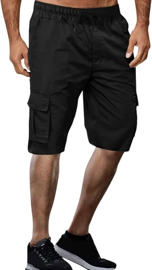 Men's Shorts Cargo Mens Tall Summer Tee Elastic Waist Size 36 Big Cotton Men Linen Khaki Casual Graphic