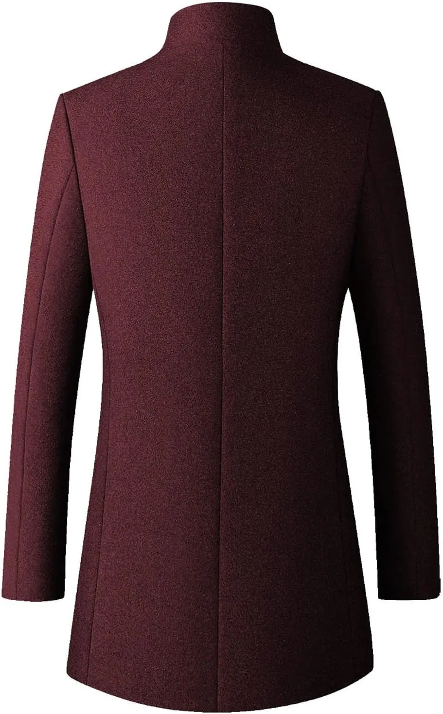 Men's Single Breasted Trench Coat Button Down Overcoat Warm Dress Pea Coats