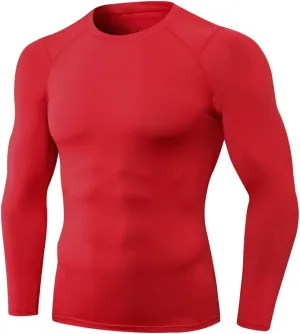 Men's Sports Compression Shirt Running Workout Long Sleeve Quick Dry Base Layer Active Athletic T-Shirt Gym Tops