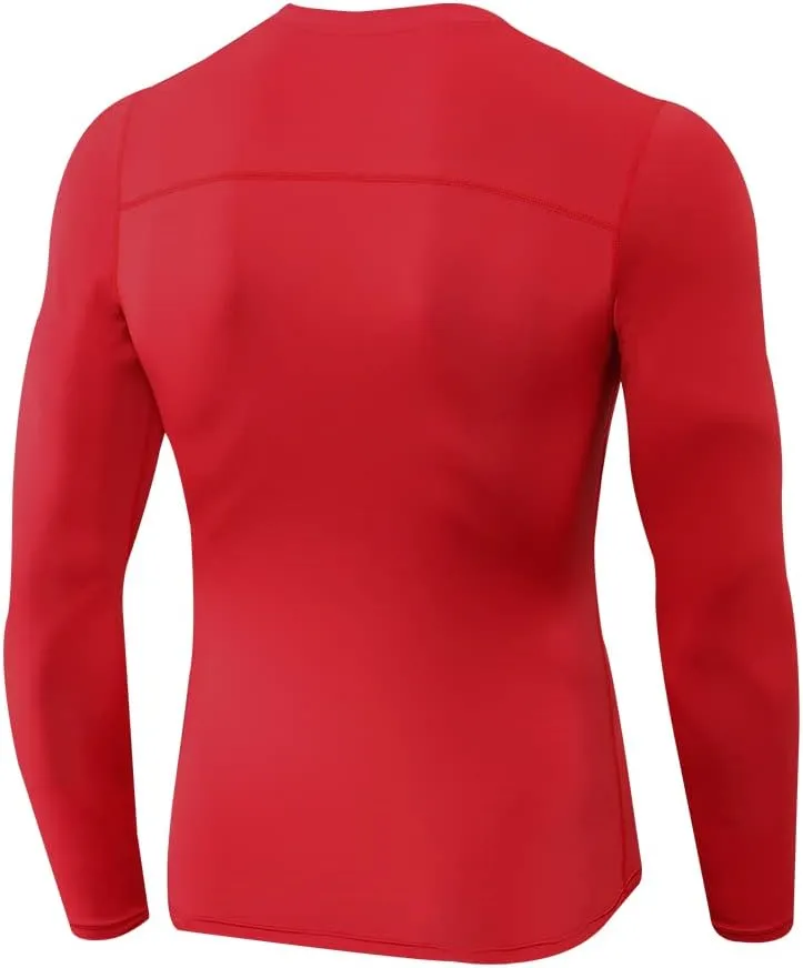 Men's Sports Compression Shirt Running Workout Long Sleeve Quick Dry Base Layer Active Athletic T-Shirt Gym Tops