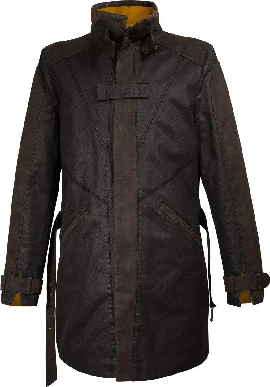 Men's WD Watch Aiden Pearce Dog Lightweight Vigilante Brown Cotton Trench Coat Costume