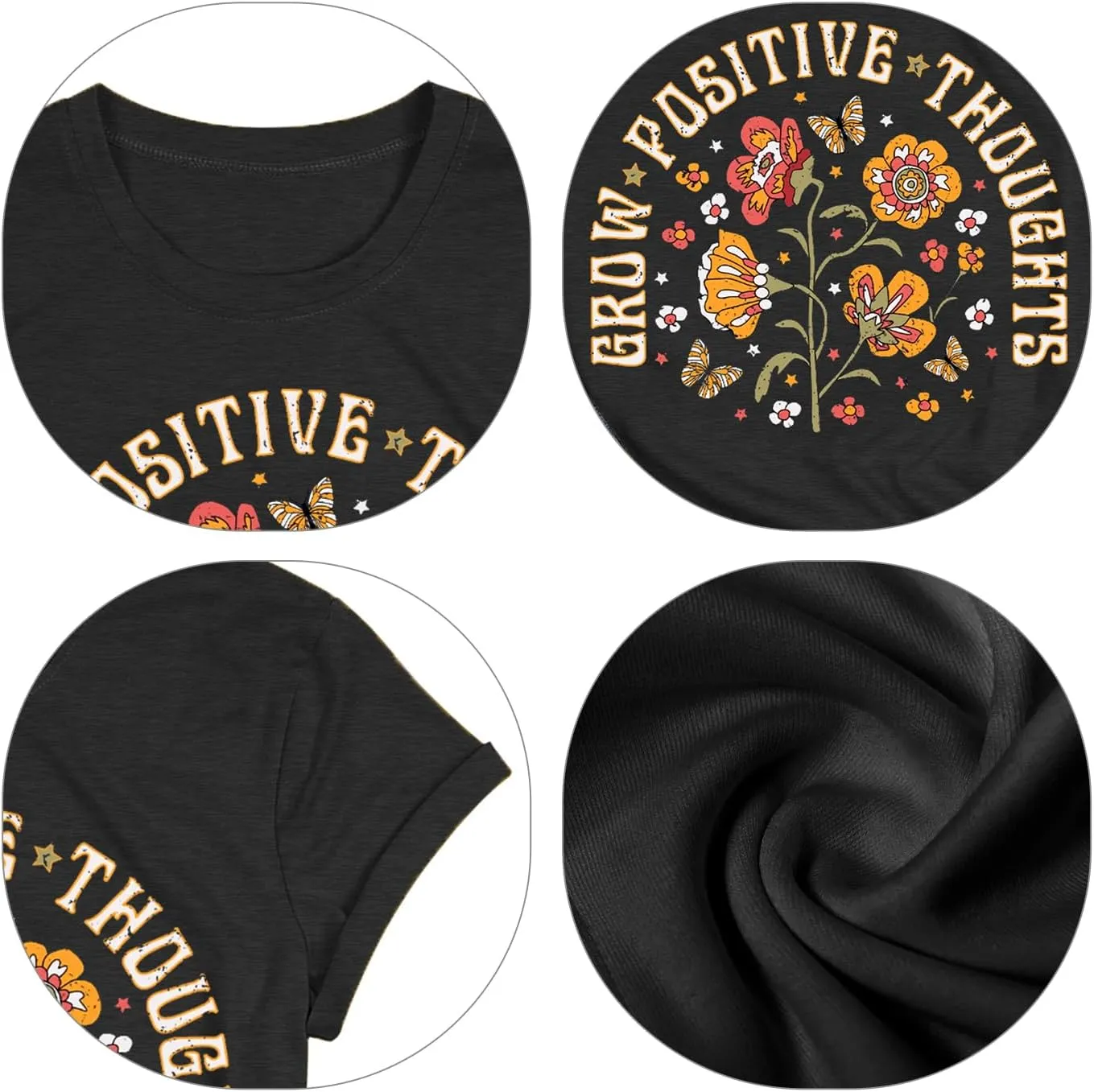 Mental Health Shirts for Women Vintage Flower Tee Shirt Boho Floral T Shirt Wildflower T-Tops Butterfly Tops