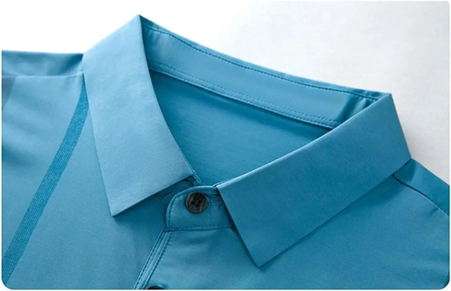 Mnjyihy Men Summer Lapel Polo Shirt Short Sleeve Solid Casual Striped Tactical Quick-Dry Golf Button Down Shirt