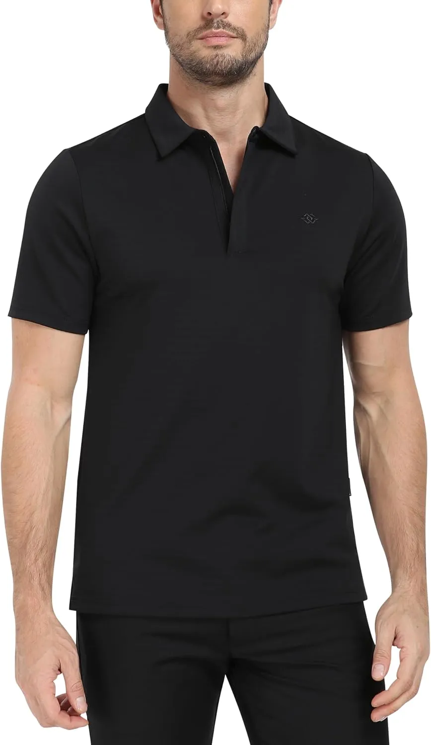 MoFiz Men's Polo Golf Short Sleeve Ultra Soft Comfy Collared T-Shirt Casual Quick Dry Classic Polo Shirt