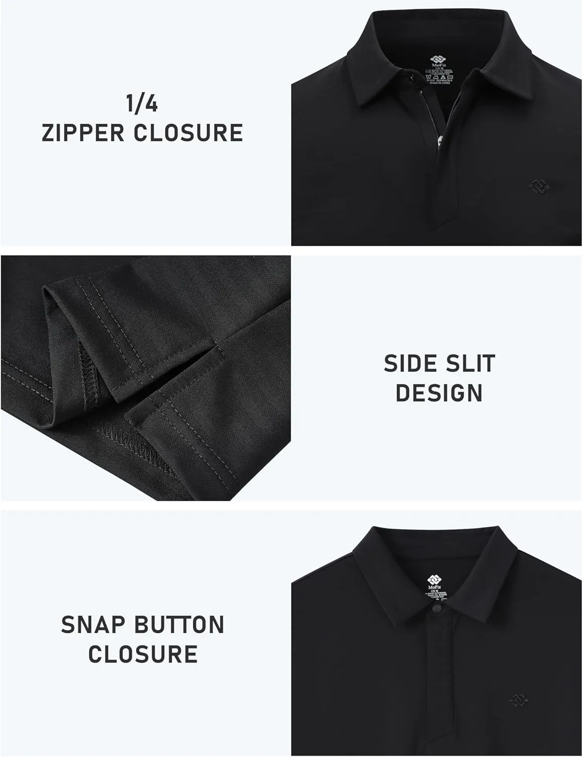 MoFiz Men's Polo Golf Short Sleeve Ultra Soft Comfy Collared T-Shirt Casual Quick Dry Classic Polo Shirt