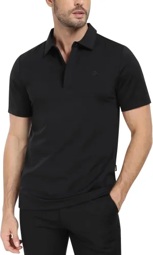 MoFiz Men's Polo Golf Short Sleeve Ultra Soft Comfy Collared T-Shirt Casual Quick Dry Classic Polo Shirt