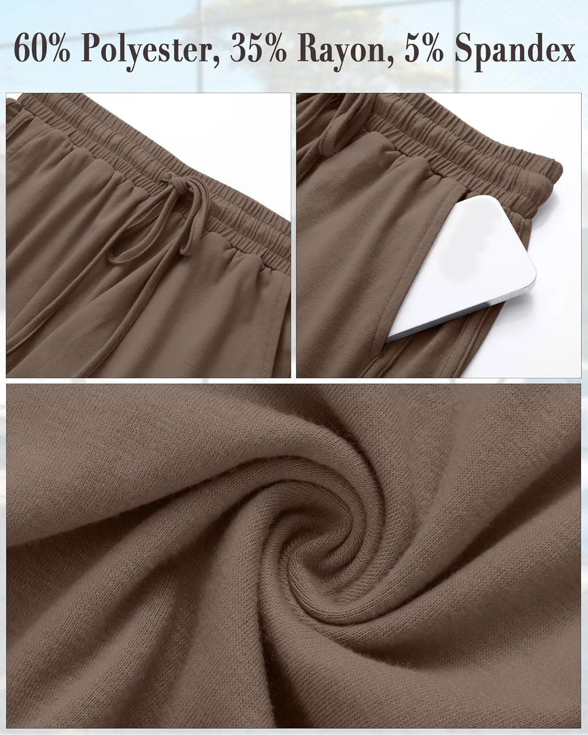 Neer 4 Pack Women's Sweat Shorts, Cotton Casual Athletic Workout Shorts with Pockets Drawstring Summer Lounge Bottoms