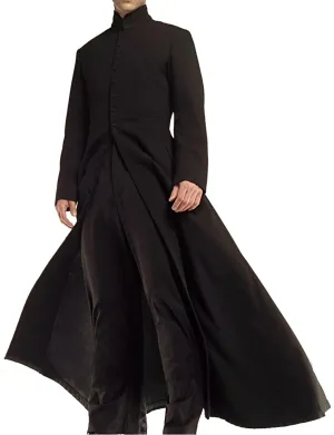 Neo Celebrity Keanu Black Leather Reeves Trench Matrix Coat