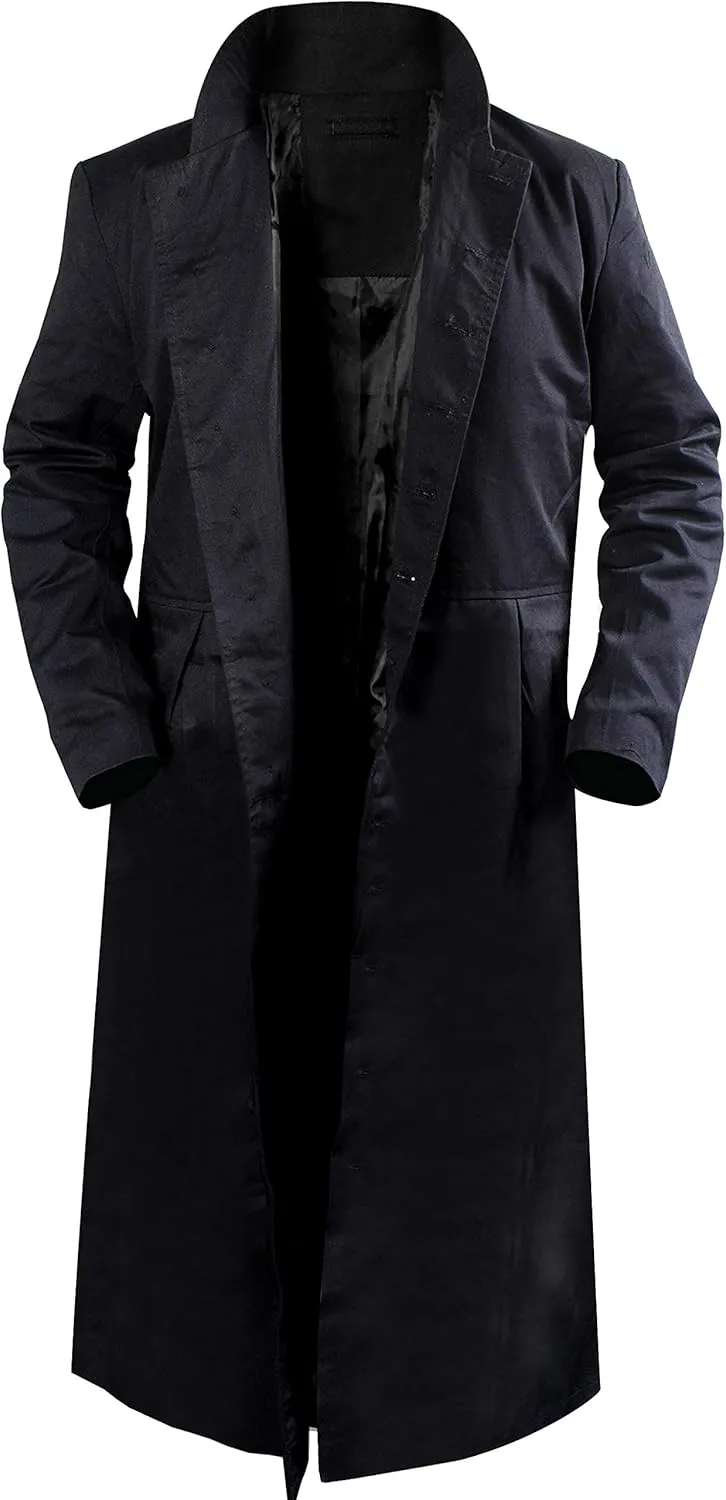 Neo Celebrity Keanu Black Leather Reeves Trench Matrix Coat
