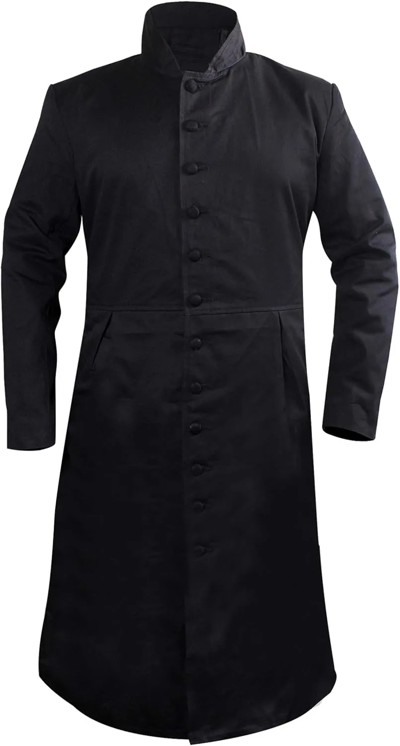 Neo Celebrity Keanu Black Leather Reeves Trench Matrix Coat