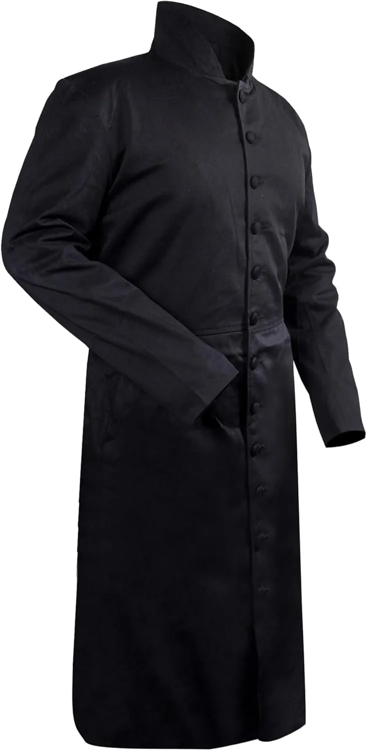 Neo Celebrity Keanu Black Leather Reeves Trench Matrix Coat