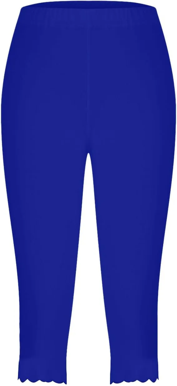 New Leggings for Women Lace Capri Leggings Slim Fit Yoga Pants Soft Lace Hem Stretch Crop Tights for Workout Running