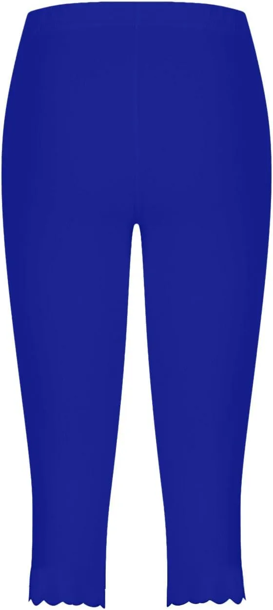 New Leggings for Women Lace Capri Leggings Slim Fit Yoga Pants Soft Lace Hem Stretch Crop Tights for Workout Running