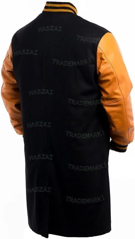 New Letterman Varsity Coats, Baseball Bomber Coats, Long Letterman Coat Jackets, Warm Wool Long Coat