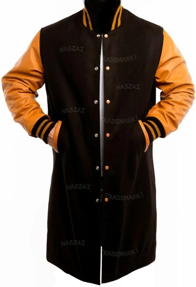 New Letterman Varsity Coats, Baseball Bomber Coats, Long Letterman Coat Jackets, Warm Wool Long Coat
