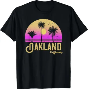 Oakland California Retro Vintage Sunset T-Shirt