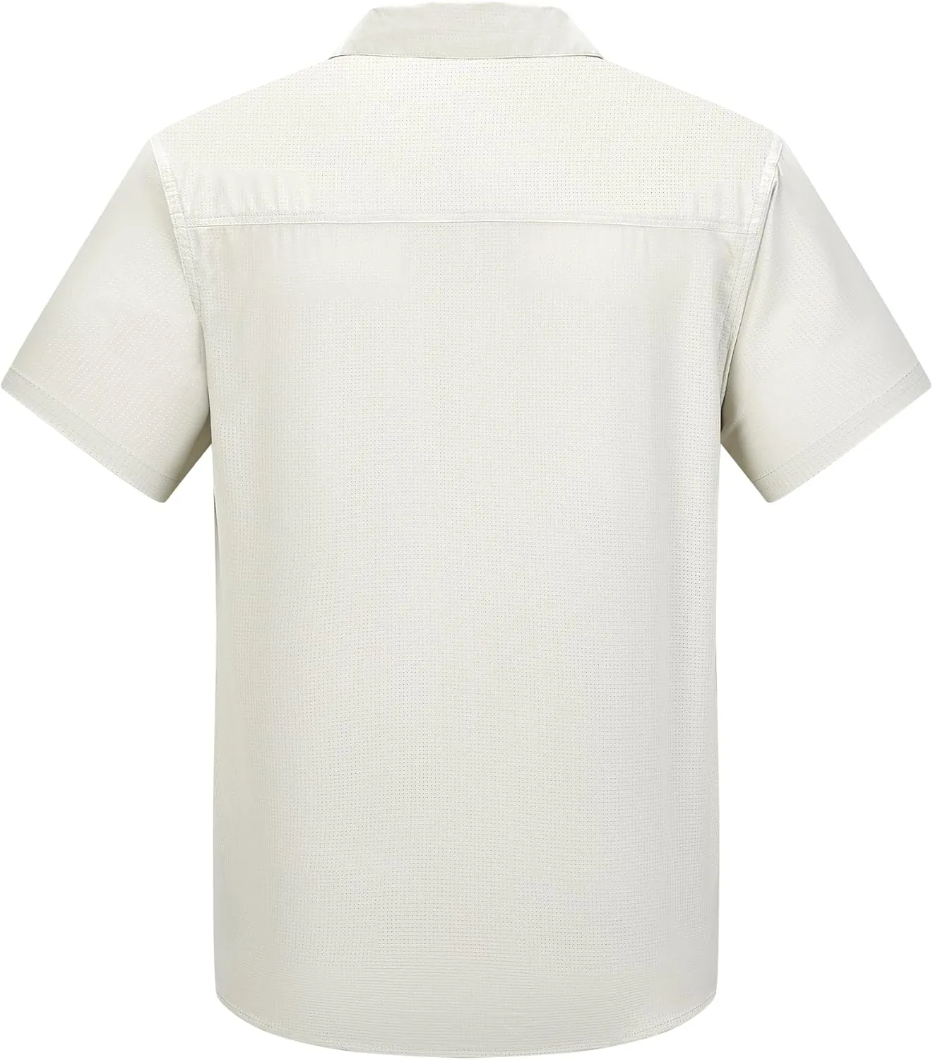 Outdoor Ventures Men's Lightweight Short Sleeve Fishing Shirt UPF 50 Button Down Quick Dry Cooling Hiking Travel Safari Shirt