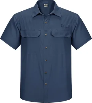 Outdoor Ventures Men's Lightweight Short Sleeve Fishing Shirt UPF 50 Button Down Quick Dry Cooling Hiking Travel Safari Shirt