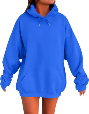 Oversized Hoodies for Women Casual Long Sleeve Pullover Sweaters Trendy Drawstring Fleece Sweatshirts with Pocket
