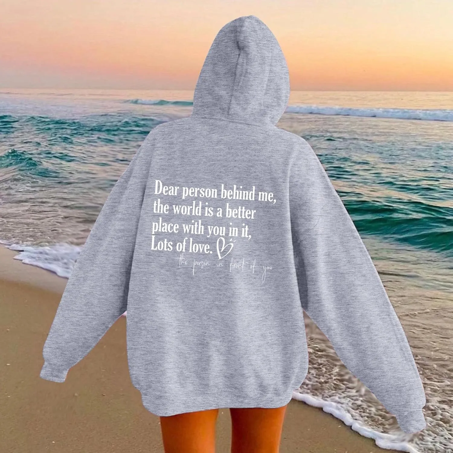 Oversized Hoodies for Women Fleece Casual Long Sleeve Letter Graphic Print Hoodie Sweatshirts Drawstring Pullover Pocket