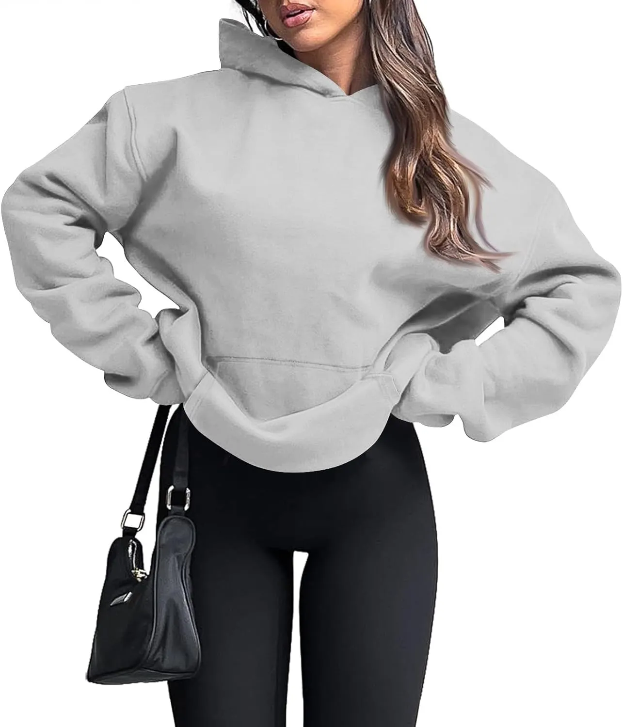 Oversized Hoodies for Women Trendy Winter Fleece Pullover Hoodie Y2k Long Sleeve Hooded Sweatshirt with Pockets