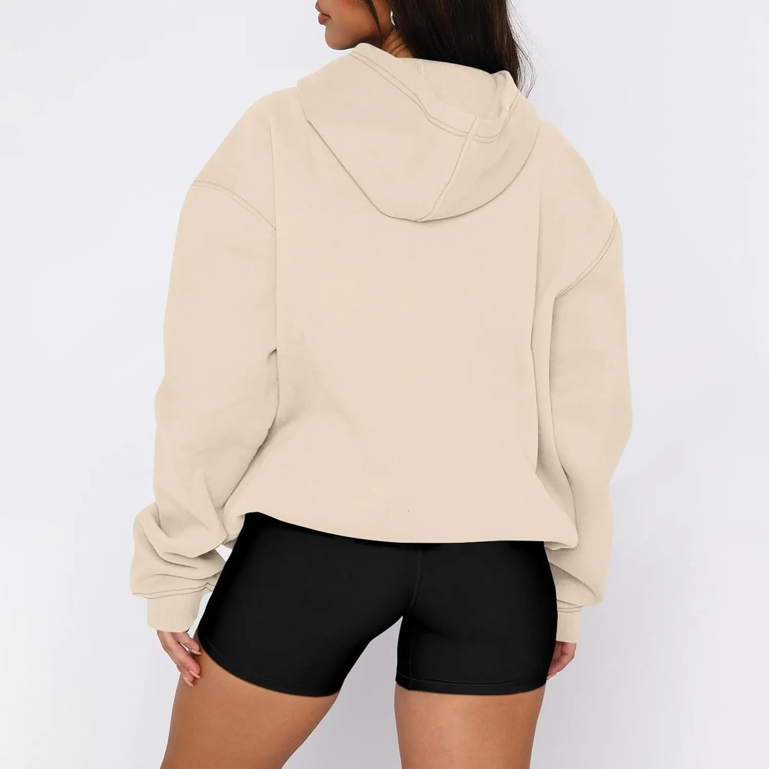 Oversized Hoodies for Women Trendy Winter Fleece Pullover Hoodie Y2k Long Sleeve Hooded Sweatshirt with Pockets