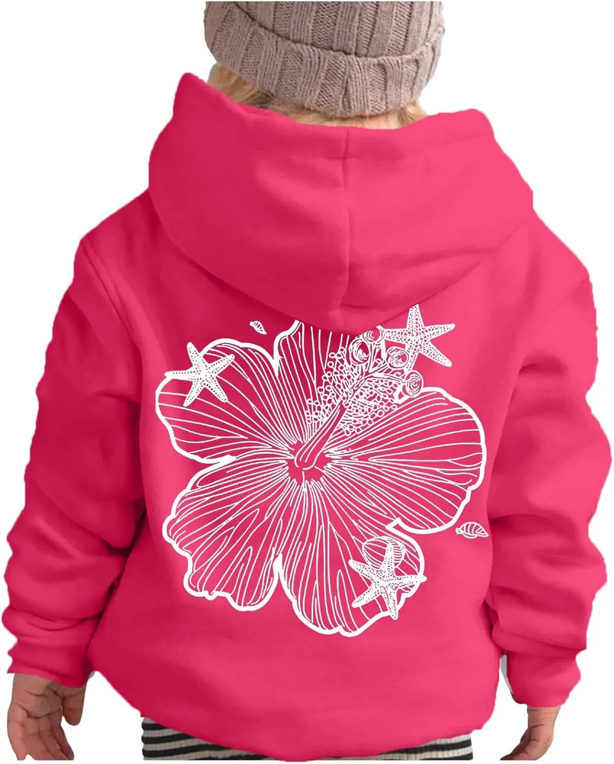 Palm Puff Hoodie for Kids Letter Graphic Hoodie Cute Preppy Sweatshirt Teen Girls Long Sleeve Tops with Pockets