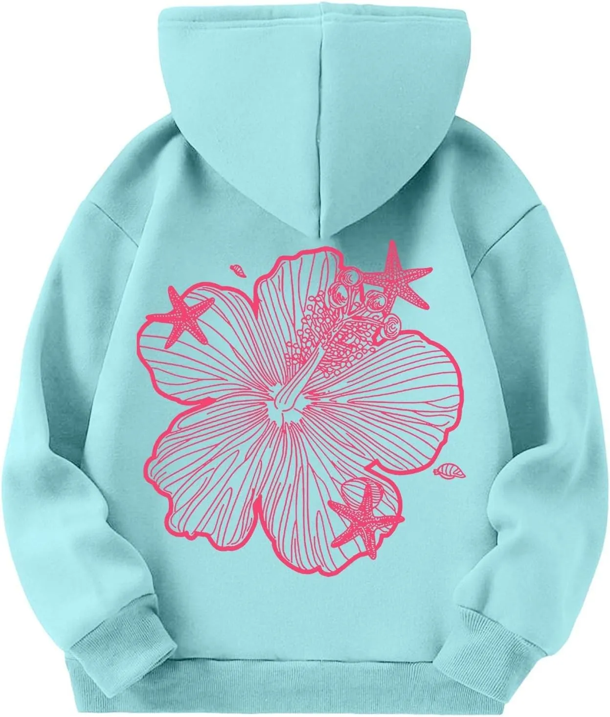 Palm Puff Hoodie for Kids Letter Graphic Hoodie Cute Preppy Sweatshirt Teen Girls Long Sleeve Tops with Pockets