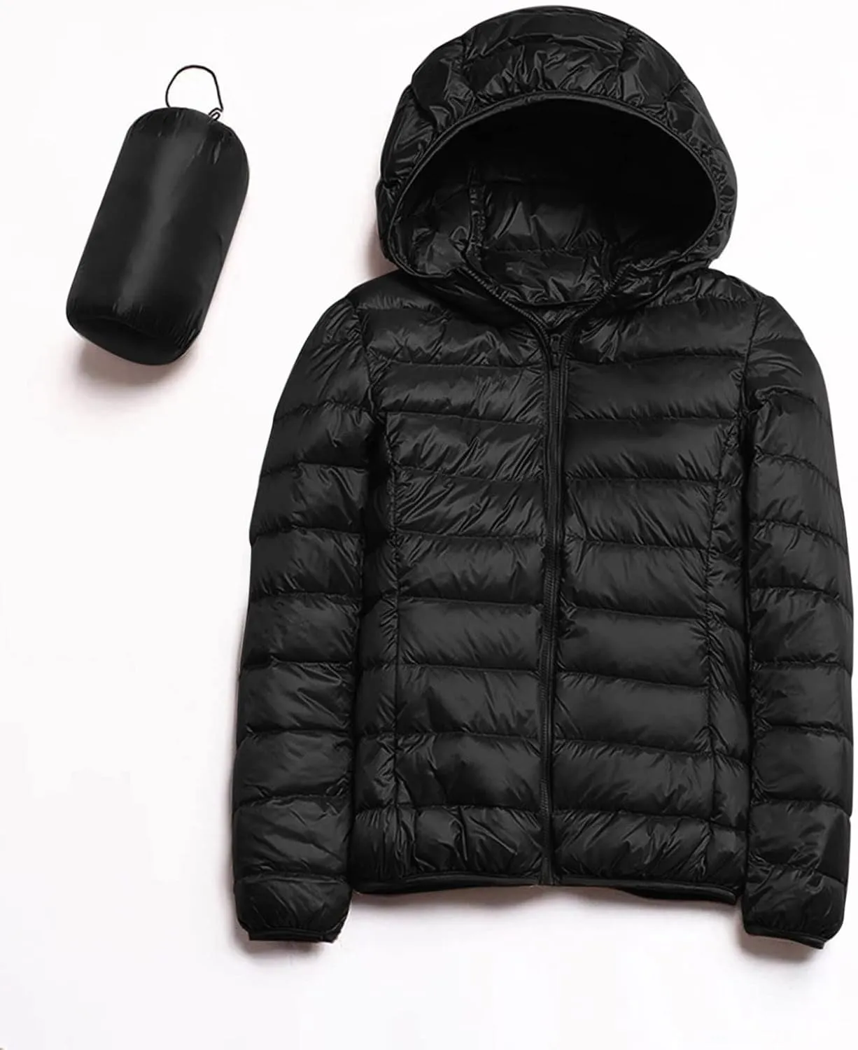 Parkas Long Sleeve Warm Zipper Thickened with Pockets Skimpy Solid Color Casual Hooded Women's Thickened Down Jacket