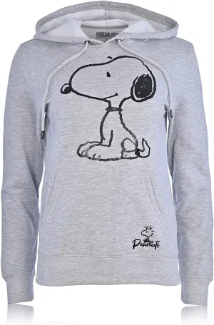 Peanuts Ladies Snoopy Fashion Hoodie - Ladies Classic Snoopy Fleece Sweatshirt Foil Sweatshirt