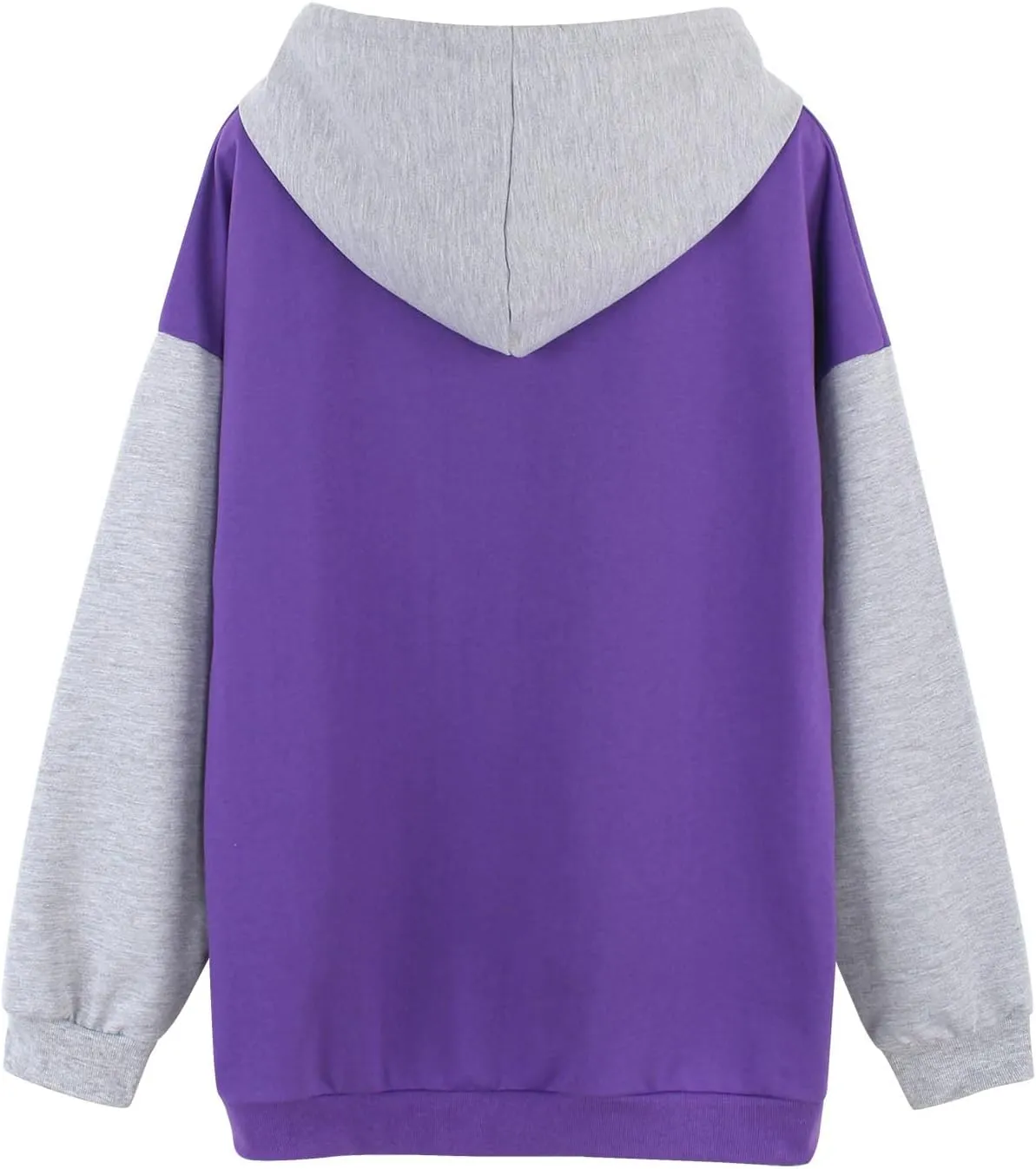 PESION Womens Pullover Hoodies Oversized Graphic Color Block Novelty Hoodie Sweatshirts with Pockets