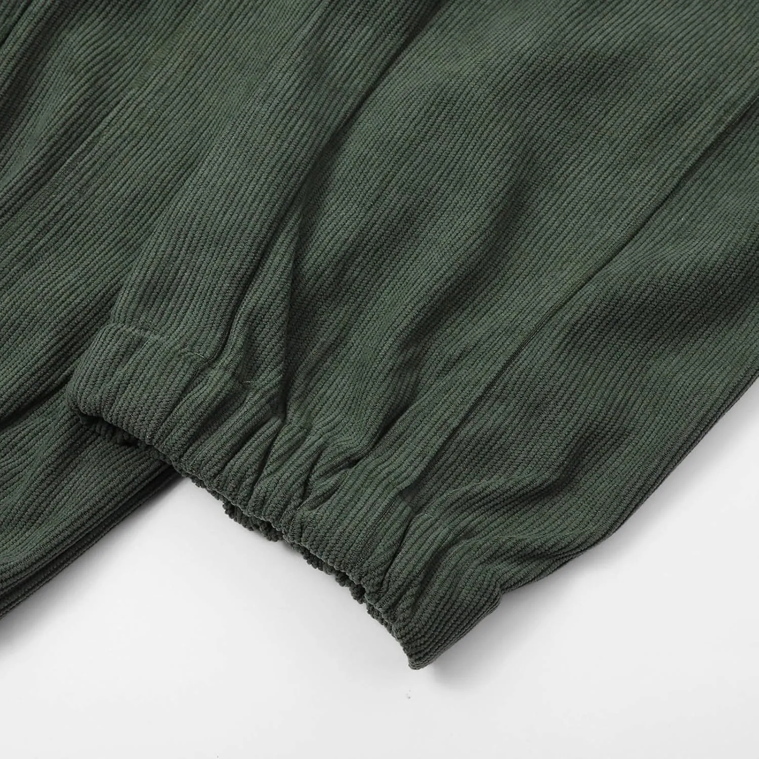 Plus Size Corduroy Cargo Pants Men Pocket Elastic String Waist Sweatpants Warm Casual Sports Tapered Jogger Trousers