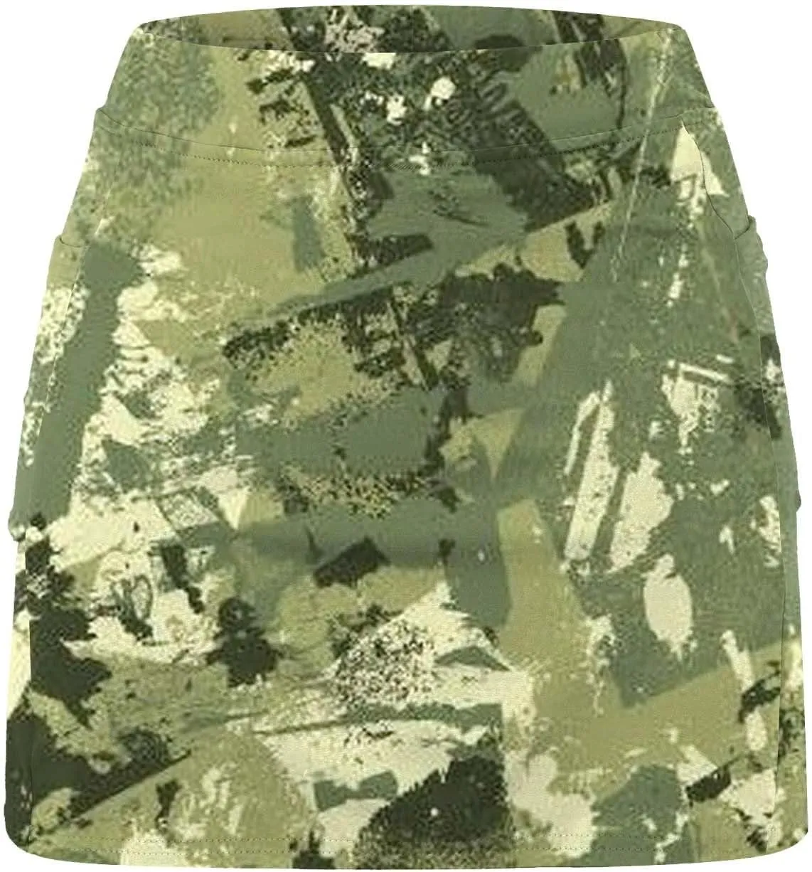 Plus Size Tennis Skirts for Women Camouflage Printed Mid Skirts with Pockets Quick Dry High Waisted Golf Skirts