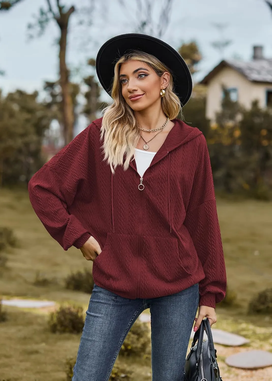 Plustrong Womens Zip Up Hoodies Long Sleeve Casual Oversized Sweatshirts Jackets with Pockets