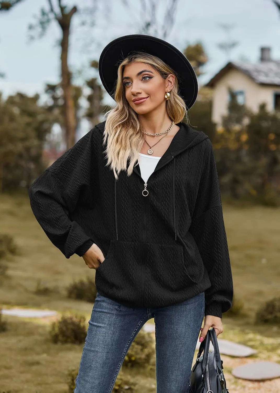 Plustrong Womens Zip Up Hoodies Long Sleeve Casual Oversized Sweatshirts Jackets with Pockets