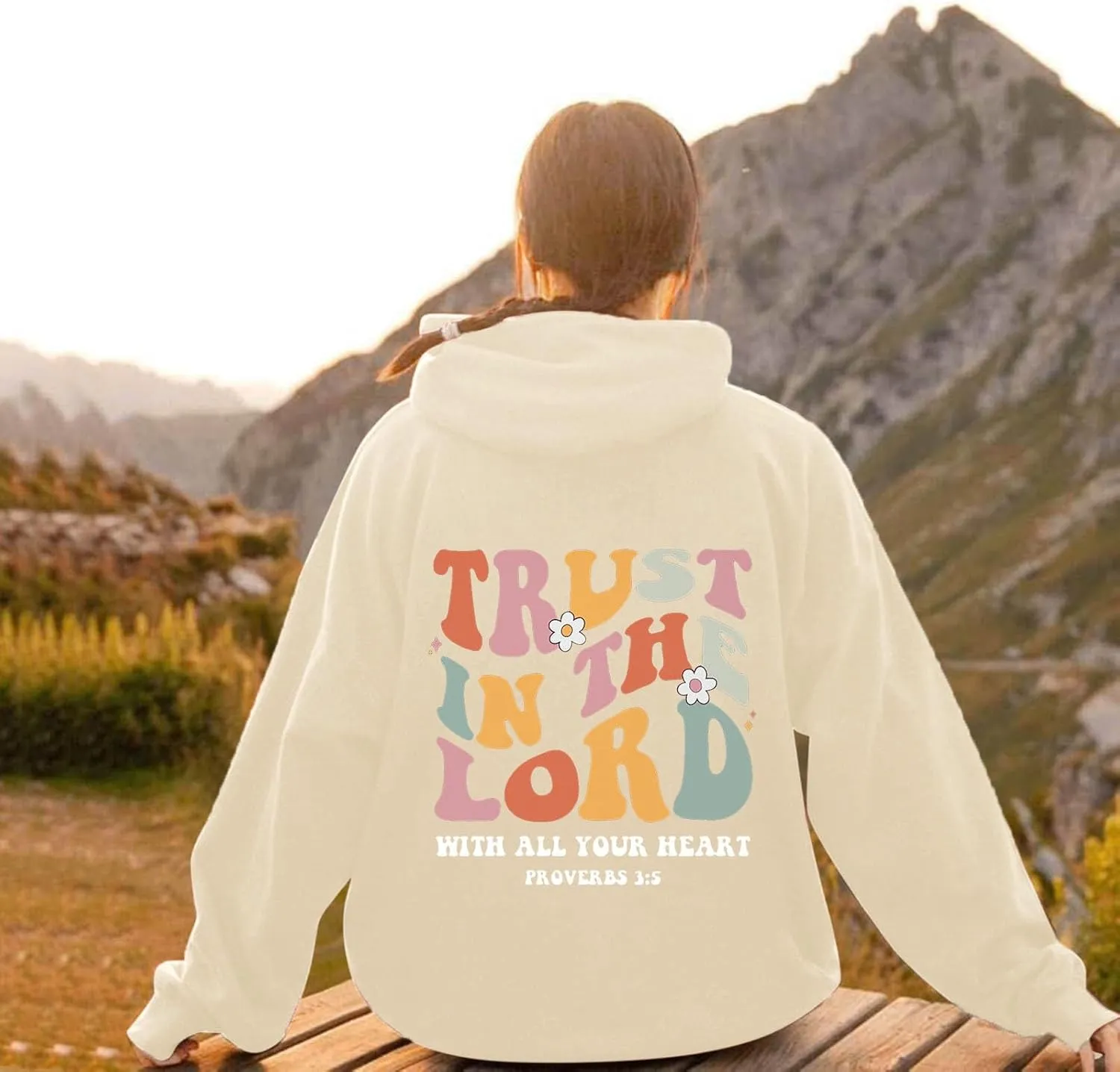 Preppy Graphic Hoodies for Teen Girls Pink Palm Puff hoodie 2024 Fall Fashion Long Sleeve Sweatshirts with Pockets
