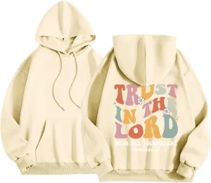 Preppy Graphic Hoodies for Teen Girls Pink Palm Puff hoodie 2024 Fall Fashion Long Sleeve Sweatshirts with Pockets