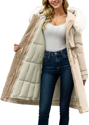 Puffer Jacket Women Quilted Lightweight Packable Down Jacket Oversized Long Puffy Jacket Waterproof Coat With Hood