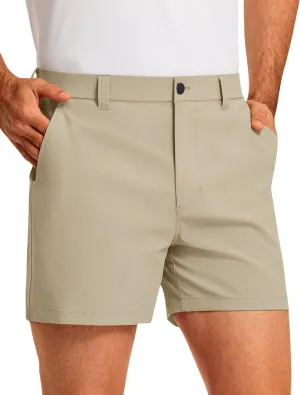 PULI Golf Shorts Men 5 Inch Inseam Stretch Casual Dress Shorts with Pockets Waterproof Lightweight Quick Dry