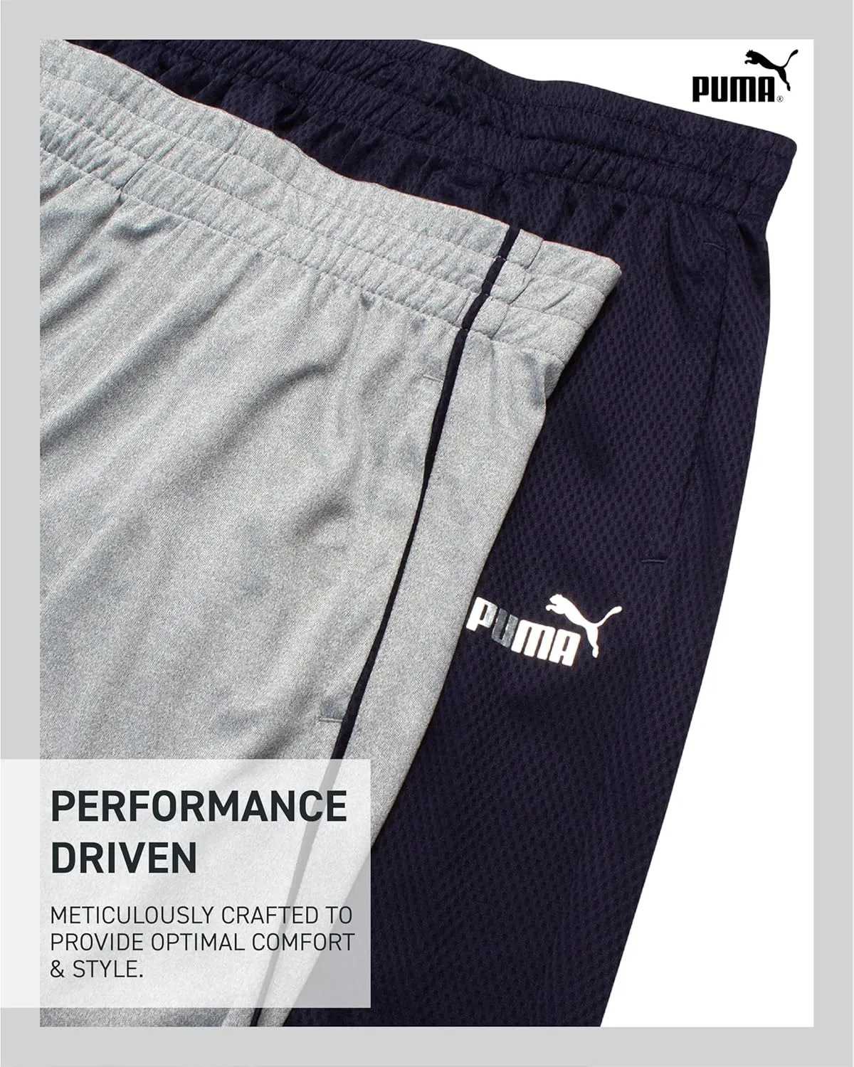 PUMA Boys Athletic Shorts - 2 Pack Active Performance Mesh Basketball Shorts for Boys (Sizes: 4-20)