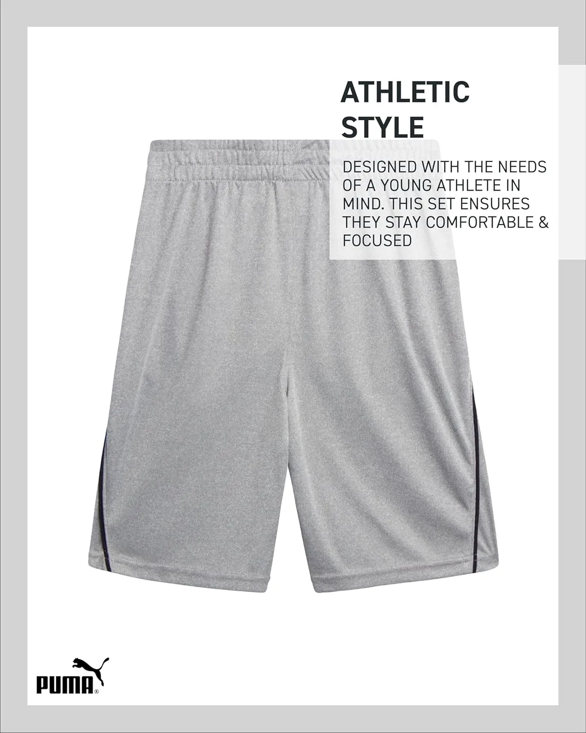 PUMA Boys Athletic Shorts - 2 Pack Active Performance Mesh Basketball Shorts for Boys (Sizes: 4-20)