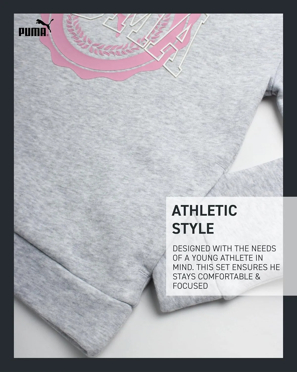 PUMA Girls' Sweatshirt - Performance Fleece Pullover Graphic Hoodie for Girls (7-16)