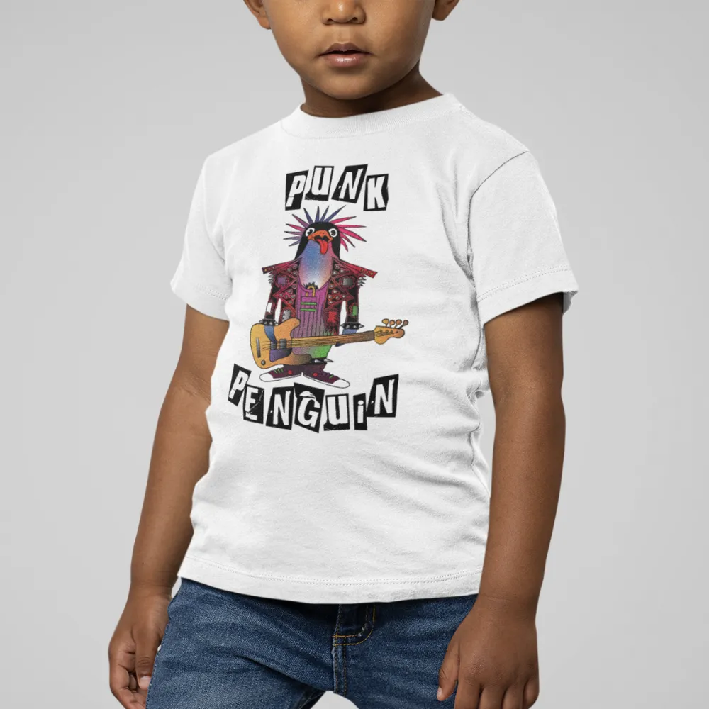 Punk Penguin Toddler Short Sleeve Tee