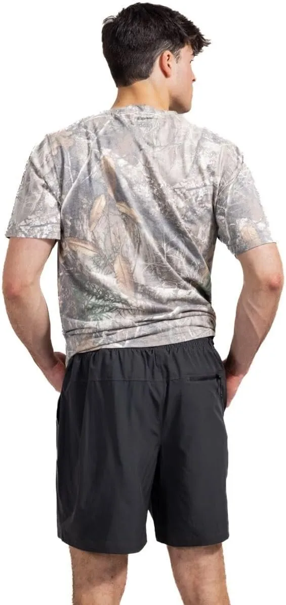 Realtree Men's Camo Lined Shorts Quick Dry Shorts with Zipper Pockets for Running, Fishing and Hiking
