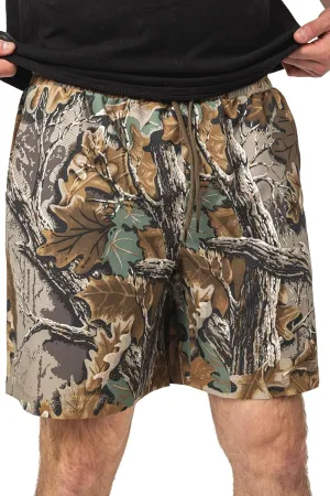 Realtree Men's Camo Lined Shorts Quick Dry Shorts with Zipper Pockets for Running, Fishing and Hiking